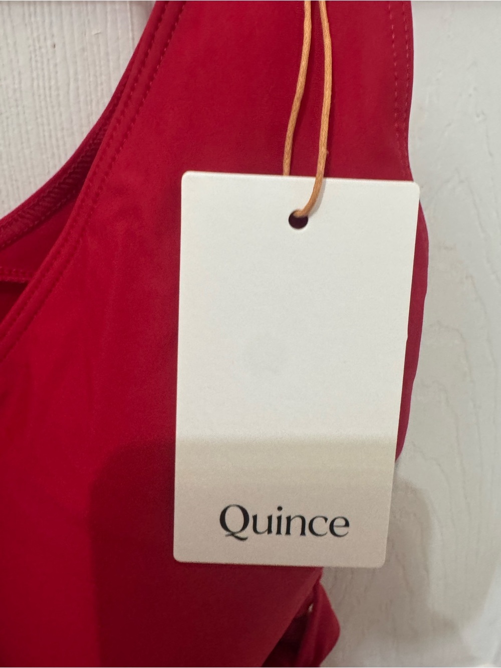 Quince Italian Maternity Wrap One Piece Swimsuit Red Large - Picture 4 of 5
